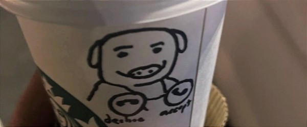 An LASD deputy is recovering from hurt feelings after finding a cartoon pig on his coffee cup.
